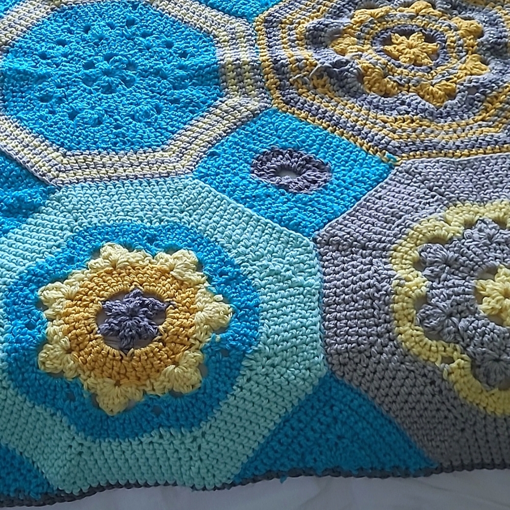 Handmade morrocan tile boho crochet afghan